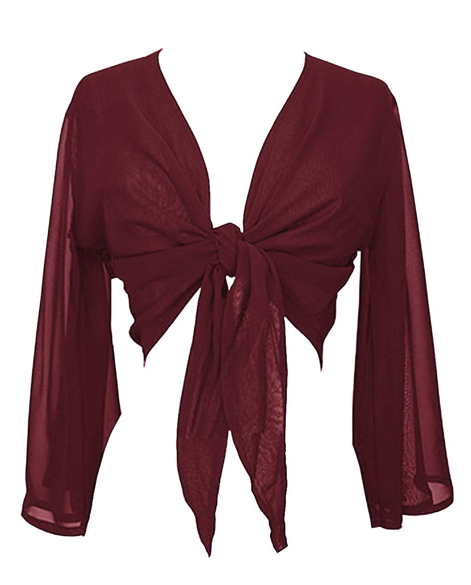 Indian Trendy Women's Flair Wrap Tie Top Chiffon Choli Blouse Belly Dance Gypsy Bolero Shrugs Cardigan