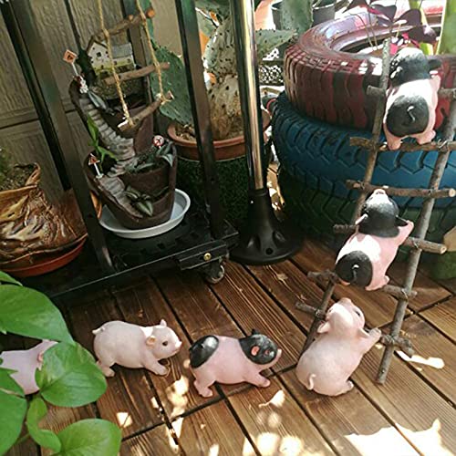 Wsimei Resin Animal Pig Figurines Outdoor Sculpture Yard Lawn Ornaments Pig Décor Gift,Adorable Country Piggy Garden Statue,Realistic Farm Pig Statue-B 27X14X15Cm(11X6X6Inch) #TOP5