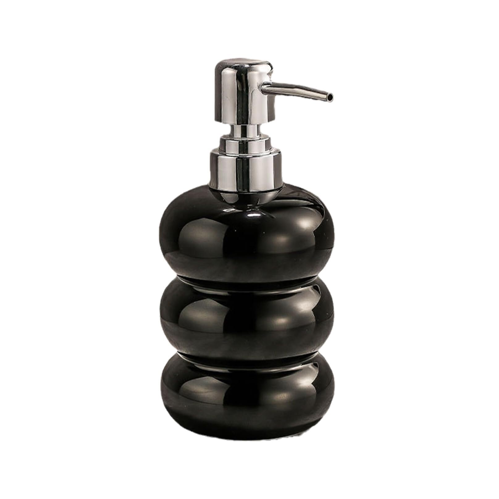 KEXYOAN Ceramic Soap Dispenser Light Luxury 350ml Household Bathroom Countertop Dispensers Hotel Clubhouse Hand Lotion Bottled New Home Essentials(Black)