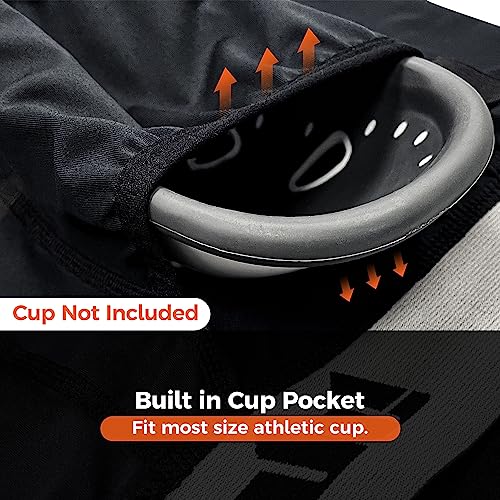 COOLOMG Youth Boys Compression Shorts with Cup Pocket for Baseball Football MMA Lacrosse,NO Cup3