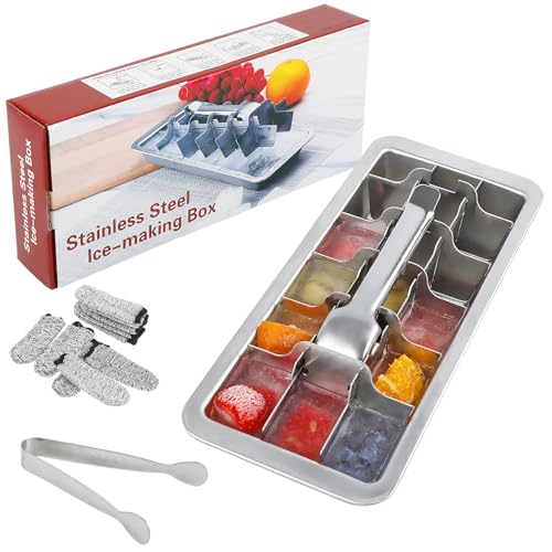 Bandeja de cubitos de hielo de acero inoxidable 18 ranuras miniatura 1