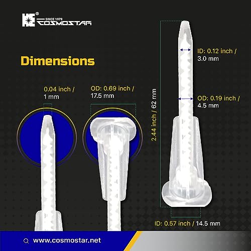 CosmoMix Helical Static Mixer Nozzle Tube Tip, Bayonet Connection, 2.44 Inches, 17 Elements - Image 4