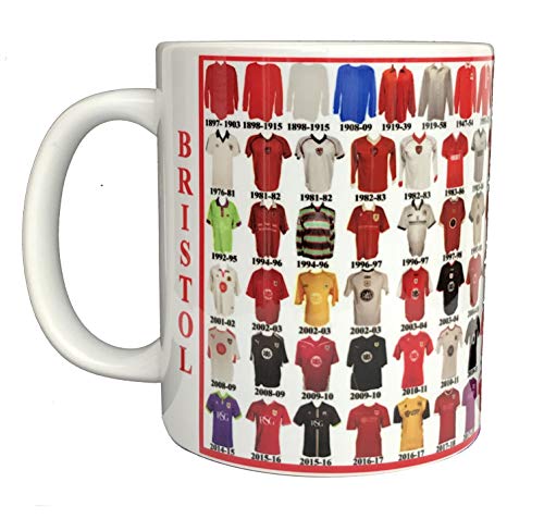 Bristol City Shirt History Mug - Ceramic Football Mug Through The Ages
