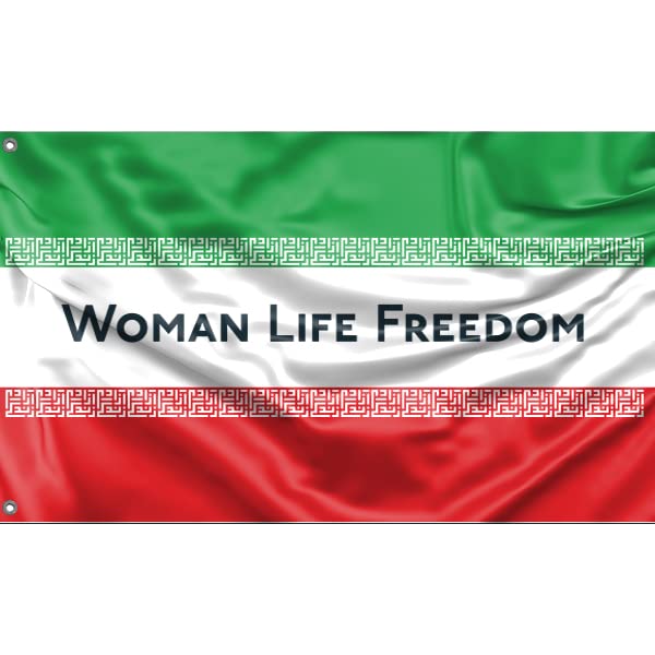 Iran Woman Life Freedom Flag III | Unique Design Print | Made in EU (3x5 Ft / 90x150 cm)