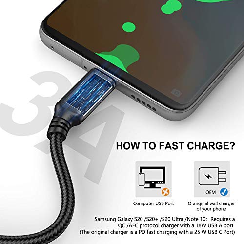 Image of SMALLElectric USB to USB C Cable 5 Pack 6FT, A to Type C Fast Charger Cord | 3A braided USB A to C charging cords for iPhone 17 16 15, Samsung Galaxy, LG; 5 pack for home, office, car and travel.(Black)