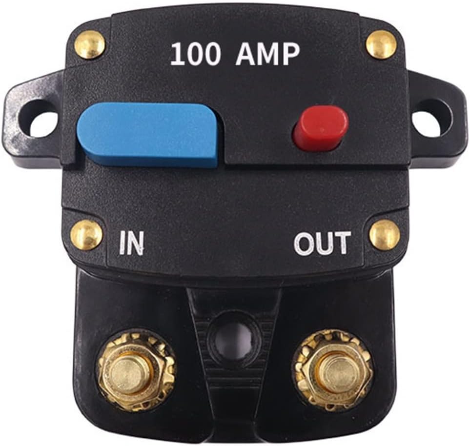 12-48VAutomatic Switch Fuse Holder Repeatable Circuit Breaker Circuit Breaker Stereo Audio Car Fuse Holders Car Self-Recovery (Color : Gold)
