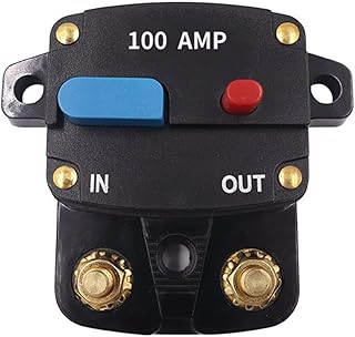 Portafusibles con interruptor automático de 12-48V, disyuntor repetible, disyuntor de Audio estéreo, portafusibles for coche, autorecuperación(Color:Rosa)