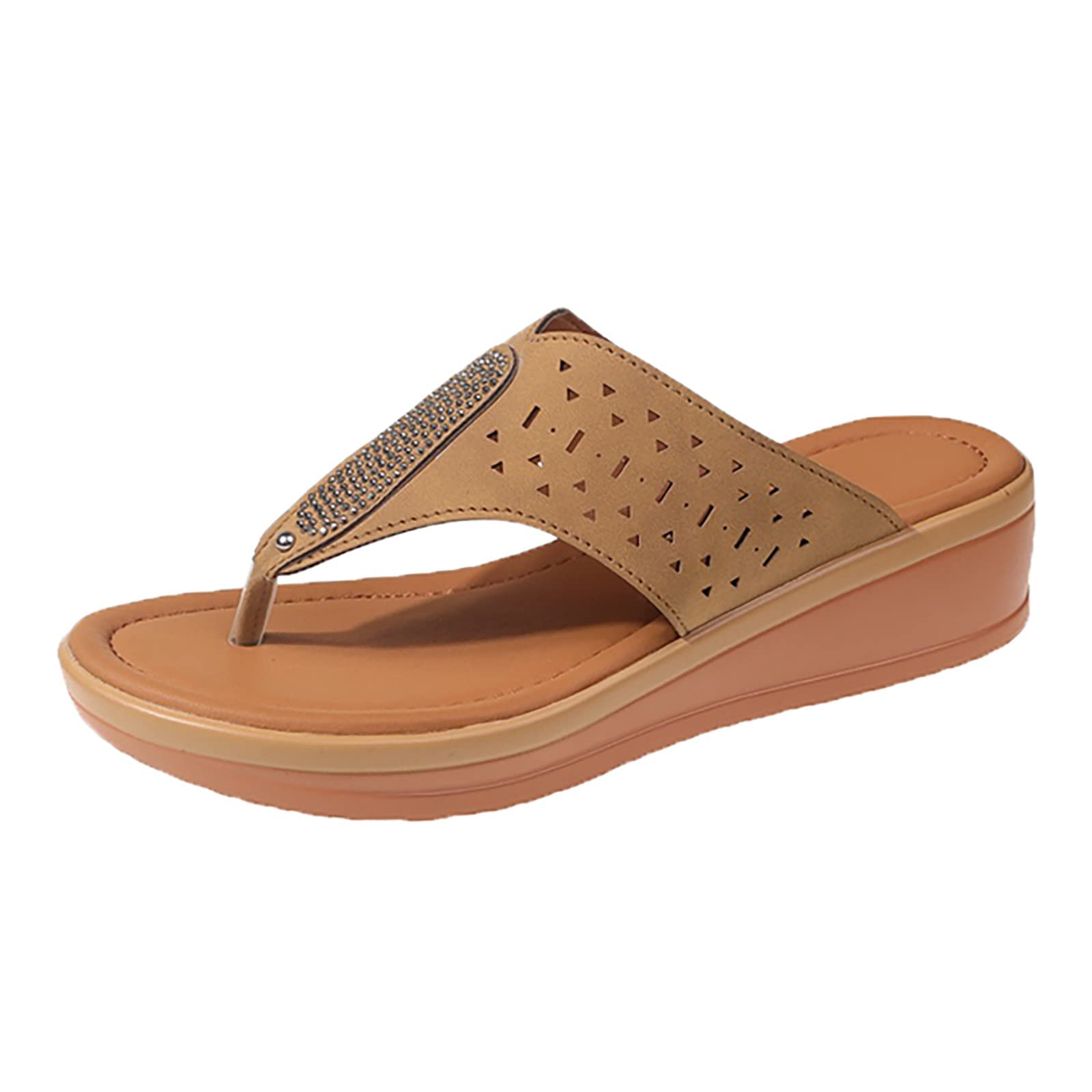 Women's Sandals Open Toe Bohemian Wedge Sandals Vintage Beach Slingback  Chunky Slipper