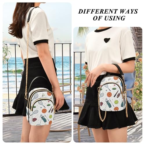 Image of MCHIVER Golf Crossbody Bag for Women Cell Phone Purse Wallet with Removable Chain Shoulder Handbag