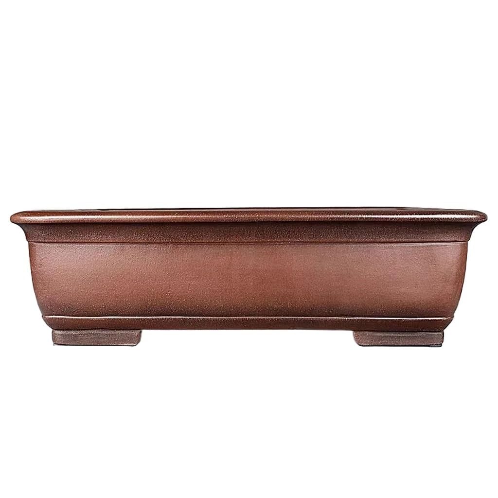 GELASIGE Flower Pots Plant Planter 27 Inch Purple Clay Bonsai Handmade Rectangular Purple Clay Pot Outdoor Flower Pots