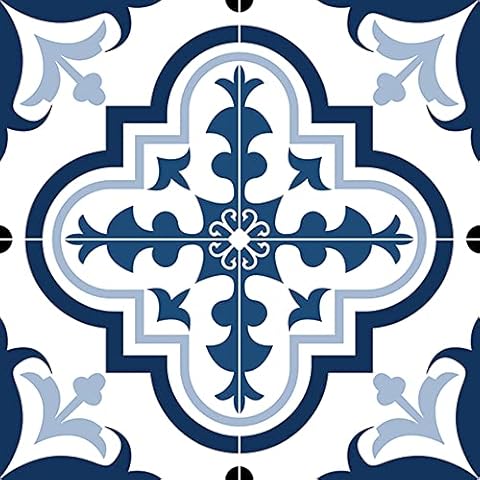 Frosted Floor Tiles Self Adhesive, AMOYUN 6 Sheets 30.5x30.5cm Tile Stickers Moroccan Mosaic Style Floor Wall Tile Transfers Sticker Peel Stick Film Backsplash Tile for Kitchen DIY Cover