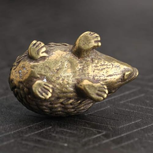 Miniatura 6 de Estatuilla de erizo de latón macizo en miniatura para decoración del hogar