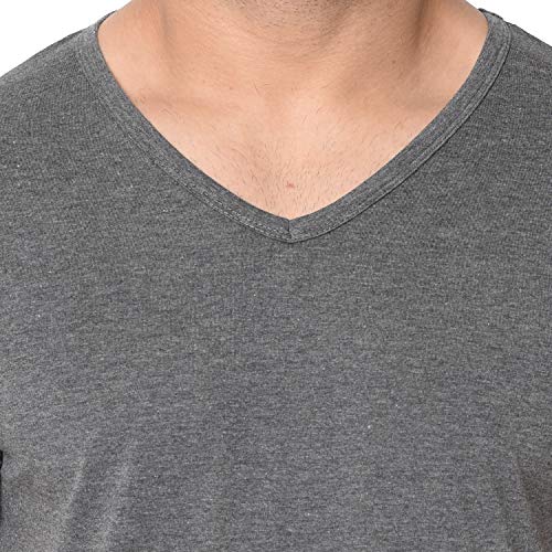 Image of Men's Cotton Blend Half Sleeve V Neck Tshirt