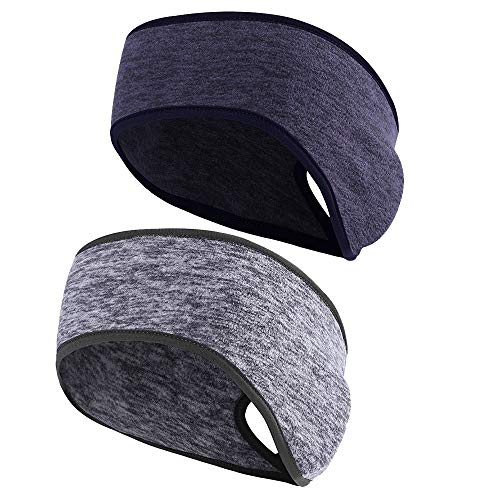 UANG 2Pack Outdoor Ponytail Headband Ear Warmer Head Wrap for Yoga Fitness Cycling Tennis Running Sweatband