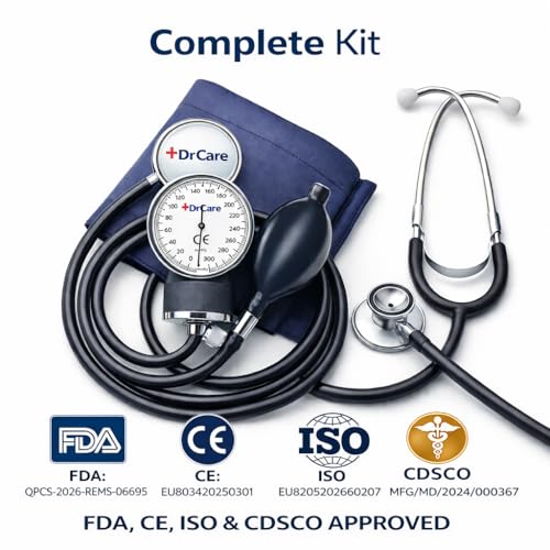 Image of Dr. Care Blood Pressure Monitor BP Aneroid Sphygmomanometer with Basic Stethoscope Accurate and Essential Monitoring Tool