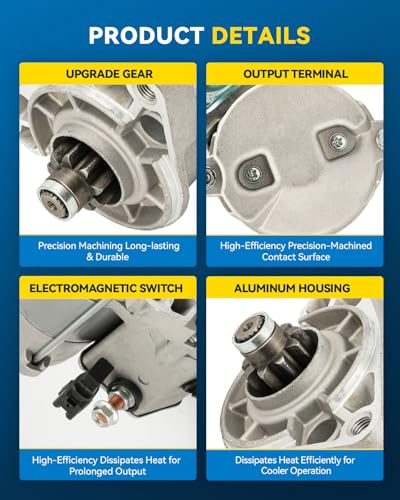 Image of PHILTOP 1.4KW Starter Replacement, Automatic Exc. Cold Weather Compatible with Toyota Tacoma T100 4Runner, 2.4L 2.7L, 1994-2007 OE# 17668N 19135474 MPA17668 19135492