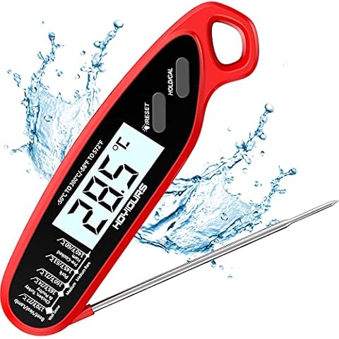 hoyiours Grillthermometer, Bratenthermometer Fleischthermometer IPX6 Wasserdicht Digitales Küche Thermometer Cover