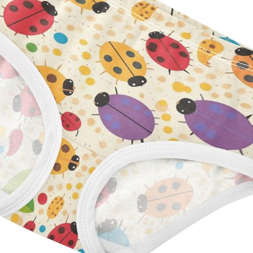 Wusikd Colorful Ladybugs Girls' Underwear Cotton Polka Dots Girls Briefs Soft Toddler Underwear 2T4