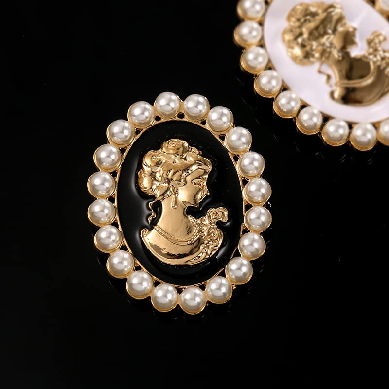Image of lureme Vintage Elegant Victorian Lady Beauty Cameo with Crystal Brooch Pin (br000017)