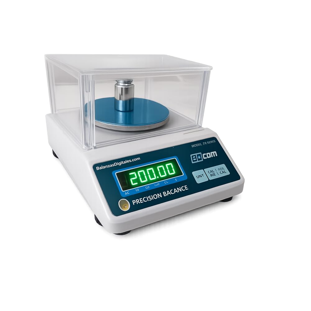 BDCOM PK-1K Balanza profesional alta Precisión (1Kg x 0,01 g) Laboratorio, Joyería, Química y Farmacia | LED | Batería | IP44