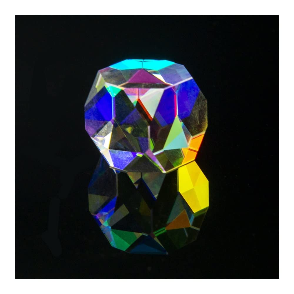 Microscope RGB X Cube Prism Cross Dichroic Physics Teaching Polyhedron Small House Decoration Rainbow Lens(20mm Polyhedron)