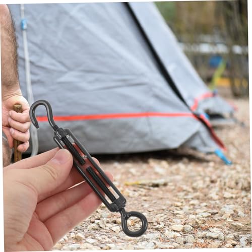 Ciieeo 5 piezas Tensor de Cable de Acero Inoxidable para Tensado con diseño Ajustable de Gancho y Ojal Acabado Negro Moderno para Uso Industrial y Hogar miniatura 5
