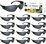 Loppdece 12-er Pack Schutzbrillen, Schutzbrille mit Anti-Beschlag und Kratzbeständigen Gläsern, Arbeitsschutzbrille Für Werkstatt Fahrrad-Fahren Joggen, Unisex, Linsen Getönt/Schwarz-Grau