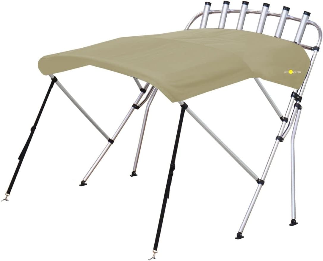 Oceansouth Breakwater Sportz Bimini Top with Rocket Launcher 4ft Length (Beige, Mounting Width 67"-75")