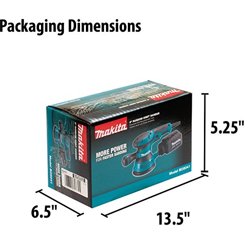 Makita BO5041 3-Amp 4000-12000 OPM D-Handle Random Orbit Sander, 5-Inch