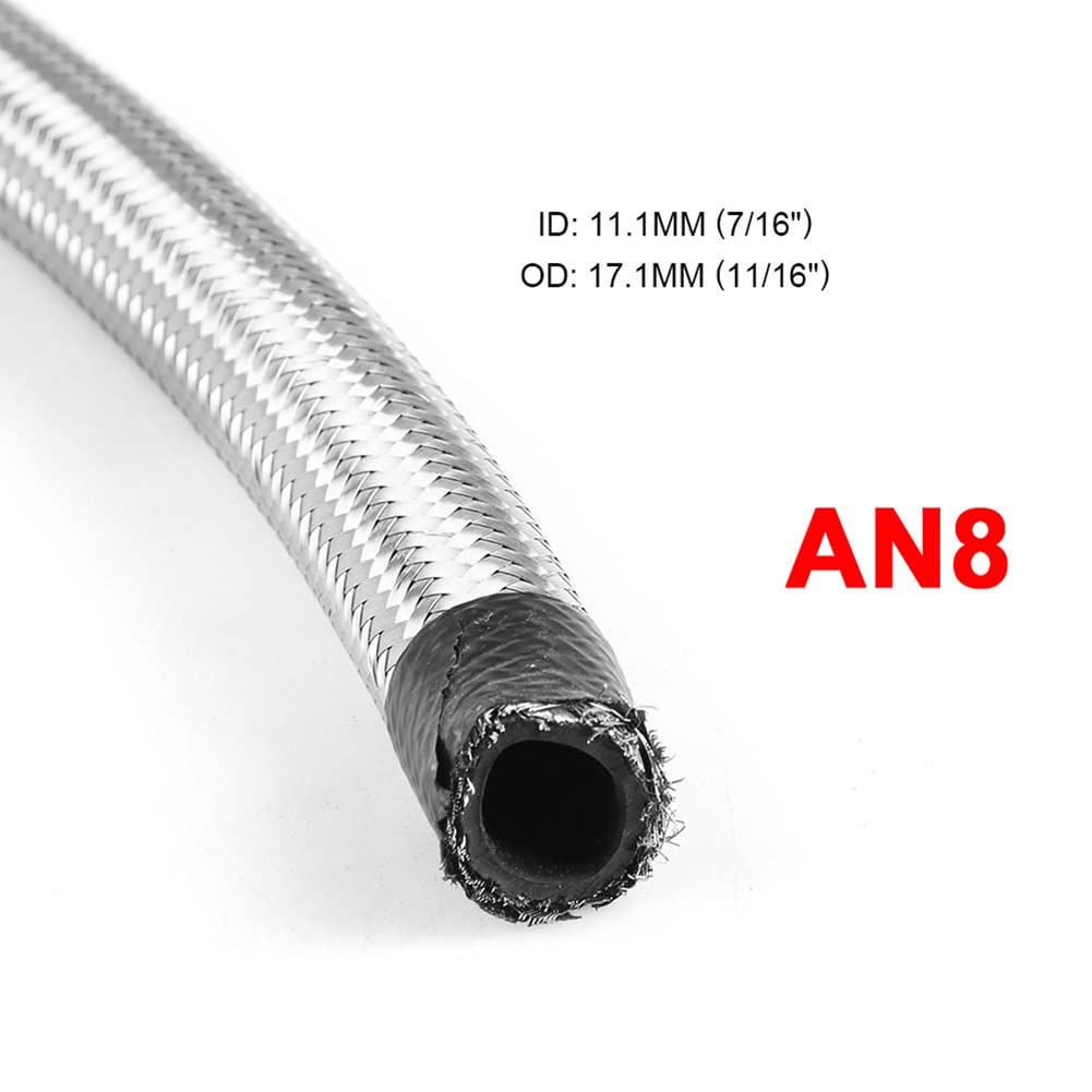 Tubo Carburante Intrecciato,Cpe Tubo Flessibile Per Olio Ad Alta Pressione Linea Di Alimentazione Carburante An4/An6/An8/An10 Tubi Flessibili Intrecciati Tubo Flessibile Per Refrigerante,1 Metro