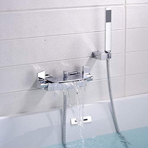 Mitigeur de baignoire double levier résistant au calcaire avec kit douche complet