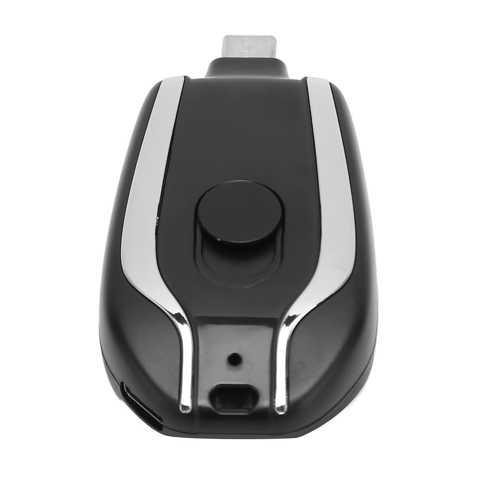 Porte-clés Chargeur Portable pour Andriod, 1500mAh Mini Power Pod d'urgence Petite Batterie de Banque d'alimentation, Chargeur de Téléphone Portable à Rapide Portable (Noir)