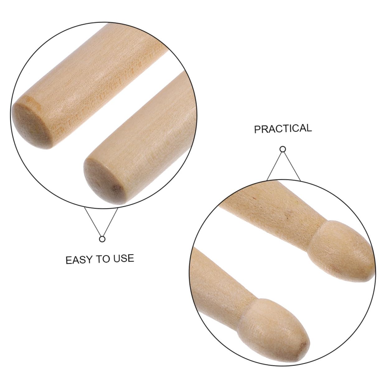 VICASKY 12paare Schlagzeugstöcke aus Holz Drumsticks für Musikunterricht und Übung Komfortabler Griff Ausgewogene Balance Glatte Oberfläche für Präzision und Kontrolle