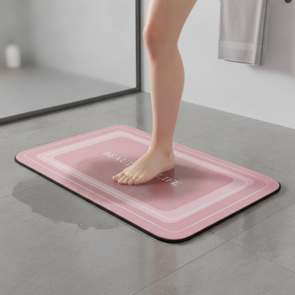 Tapis Bain Diatomée Séchage, Marron crème, 80x120cm