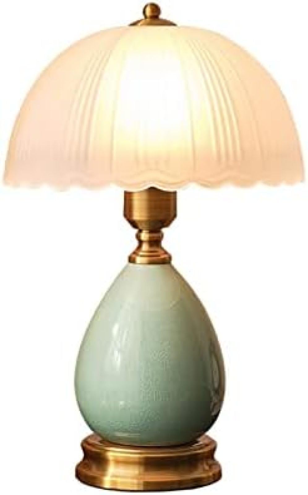 Lámpara de Noche Lámpara de Mesa de cerámica Moderna Simple Lámpara de Noche de Dormitorio práctica Pantalla de Vidrio Lámpara Decorativa Interior Lámpara de mesita de Noche