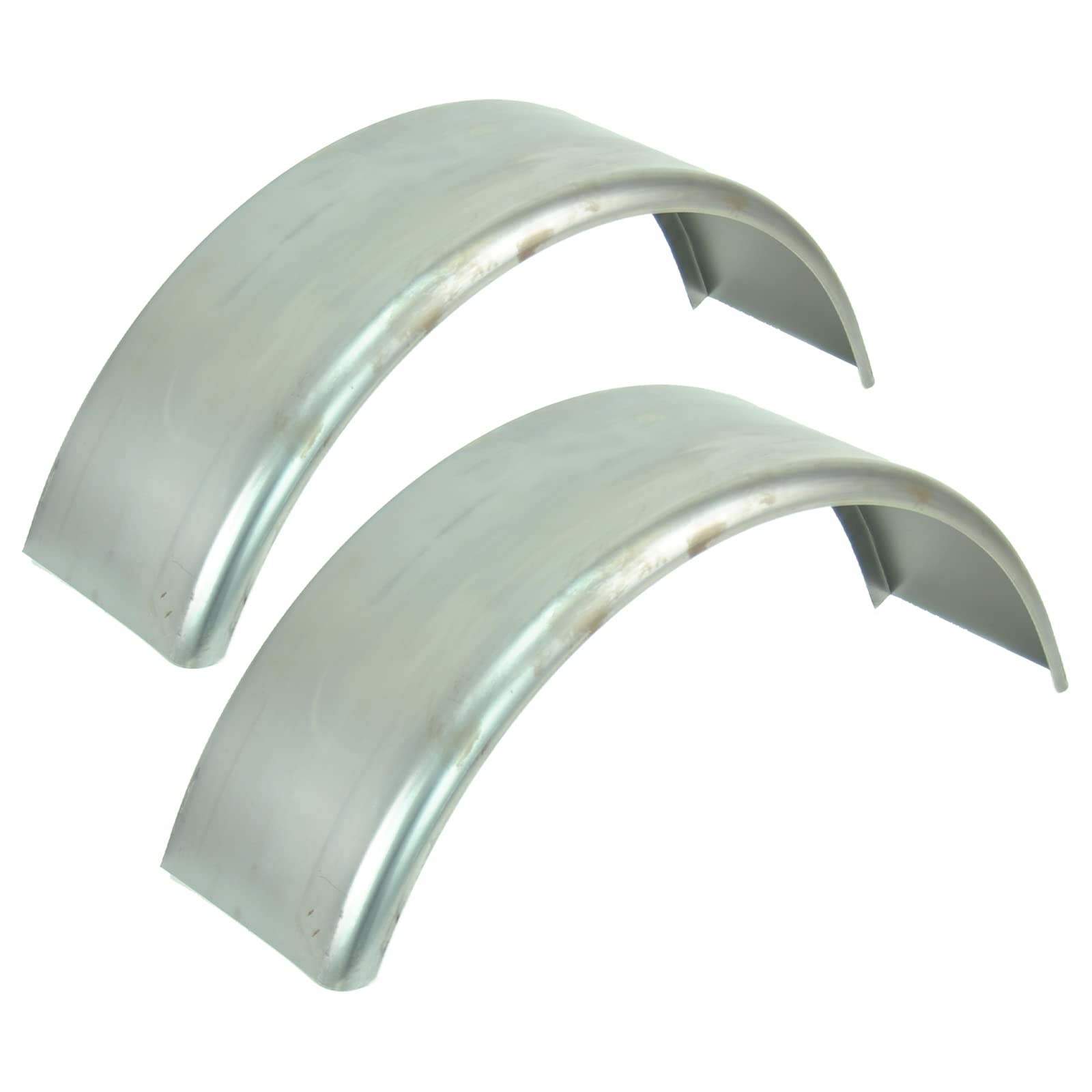 (2) Smooth Steel 16 Gauge Round Single Axle Trailer Fenders 8
