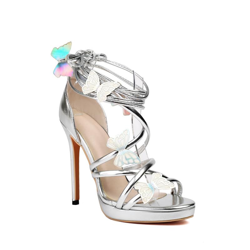 Sandalias de tacón de aguja con plataforma para mujer
