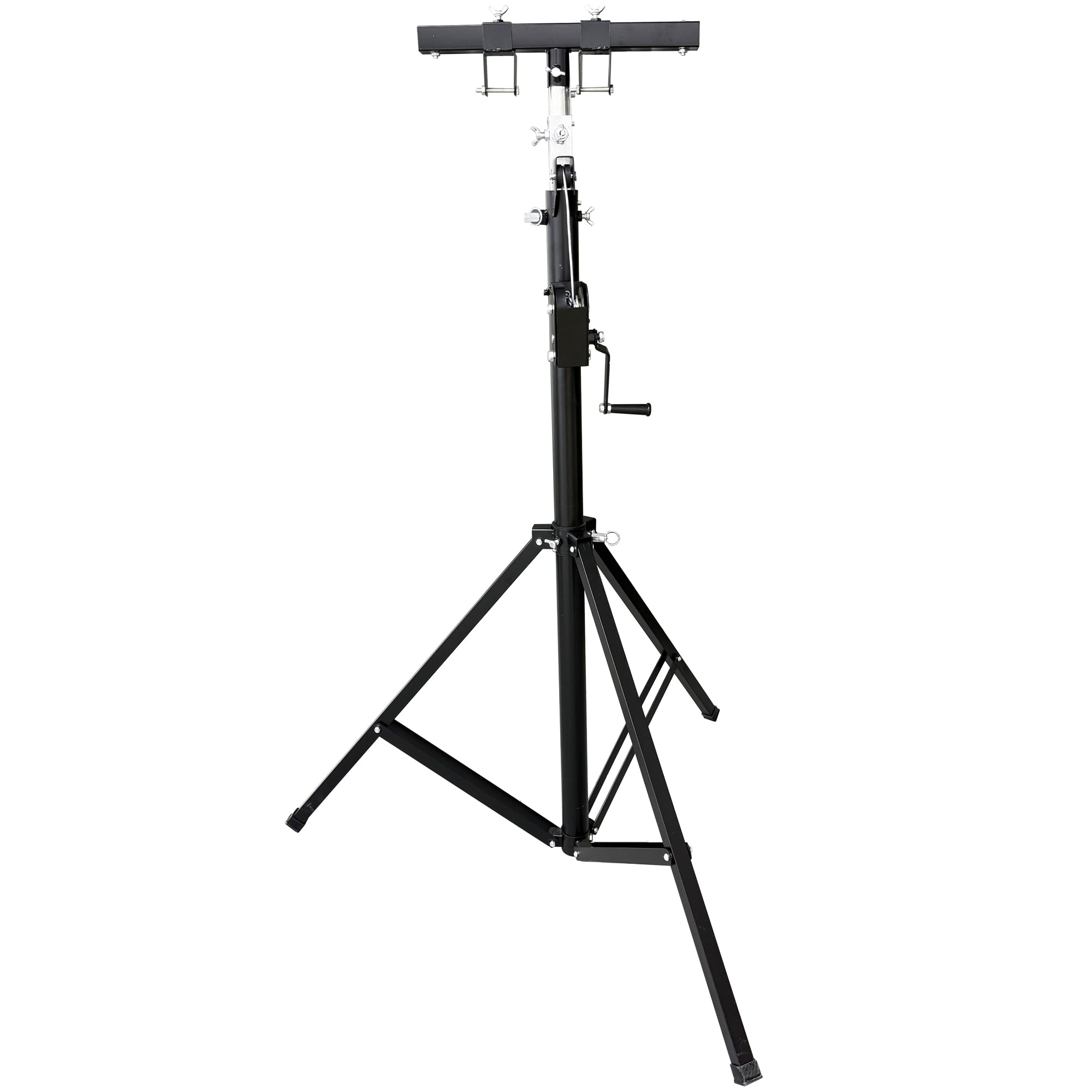 HQHAOTWU LED Light Stand 4M Hand Cranked Light Stand Lighting Crank Stand Audio Lighting Truss System with Outriggers Portable Stage Lighting Tripod 80kg/176lb Capacity for DJ Lighting Bands Stages