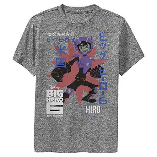 T-shirt Big Hero 6 Disney pour garçon avec poster Hiro en coton à manches courtes