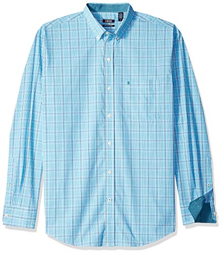 IZOD Men's Premium Performance Natural Stretch Check Long Sleeve Shirt (Regular and Slim Fit)