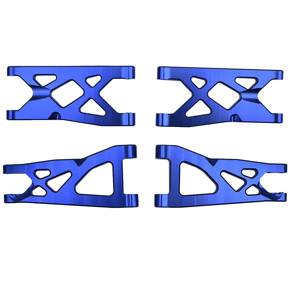 GLOBACTAluminum Front & Rear Suspension Arms Set for 1/10 Arrma Granite 4X4/Senton/Rc Short Course Truck Upgrade Parts Replacement of AR330443 AR330516 Option Parts(Blue)