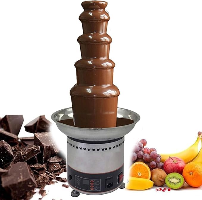Automatic Chocolate Fountain Machine - Commercial Melter & Warmer for Fondue, Party, Wedding, Birthday & Christmas (5layers)