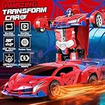 RC Car for Kids, Remote Control Car One-Button Transformation to Robot, 1:18 Transforming Toys with Lights & Controller, 360°Rotation Toy Cars, Birthday Gifts for 3 4 5 6 7 8 9 10 Year Old Boys