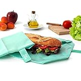 ✔ Bolsa porta bocatas re-utilizable, ajustable, plegable y lavable. Convertible en mantel