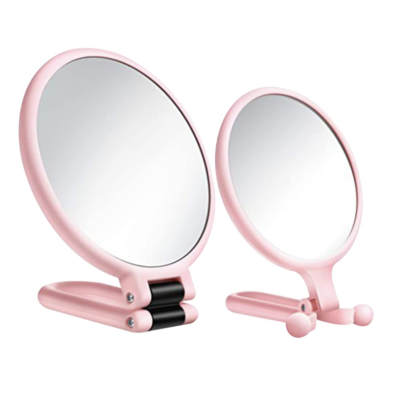 Healeved 2stücke Kosmetikspiegel Facher Vergrößerung Tragbarer Spiegel Für Frauen Runder Klappspiegel Aus Make-up-Tool in Rosa Design Für Schlafzimmer Und Badezimmer