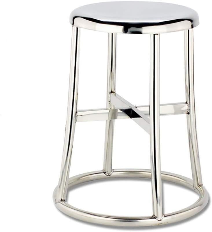 Pure Stainless Steel Stool Work Stool Dust Free Stool Anti Static for Home Laboratory Workshop Hospital Clinic Circle Stool 45cm High (Color : B)