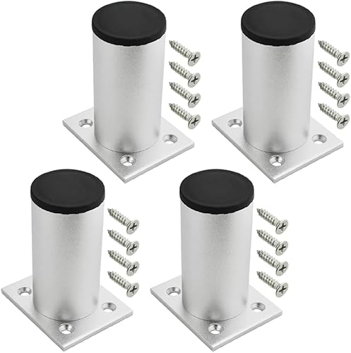 TOVOT 4 patas de gabinete de 3 pulgadas, patas de cocina redondas ajustables, patas de nivelación de muebles resistentes, pies de aleación de