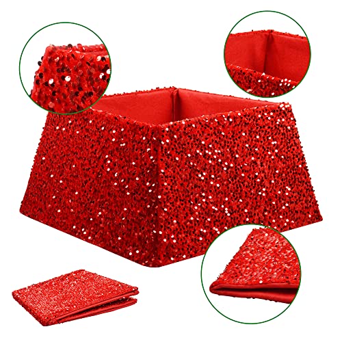 Christmas Tree Box Collar, Xmas Tree Ring Fabric Square Skirt For Artificial Trees, Holiday Christmas Home Decor For Decorations #TOP2