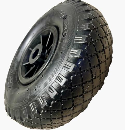 KOVA® 2X Sackkarrenrad LUFTBEREIFT 3.00-4, 260x85mm, Nabe Ø20×75, Reifen mit Schlauch & Rad Sackkarre Bollerwagen Luftreifen Ersatzrad Sackkarren Räder Rollenlager Luftrad Winkelventil Schw/Schw, L