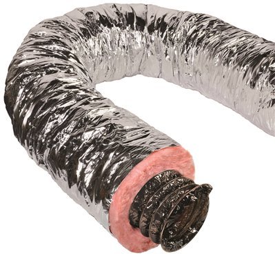 GAF Master Flow 5" X 25" Insulated Flexible Duct with R8 Insulation and Thermal Efficiency| Meets The UL181 Standard, The Duct ensures high Safety & Quality Standards, with Heavy Duty Silver Jacket